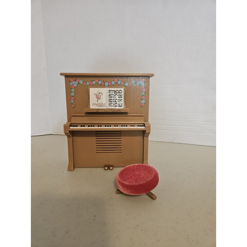 Angelina Ballerina Piano Stool American Girl AG Songs Music 2001 Box WORKS As Is